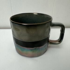 Roscher Stoneware Coffee Mug Cup Gray Iridescent Metallic